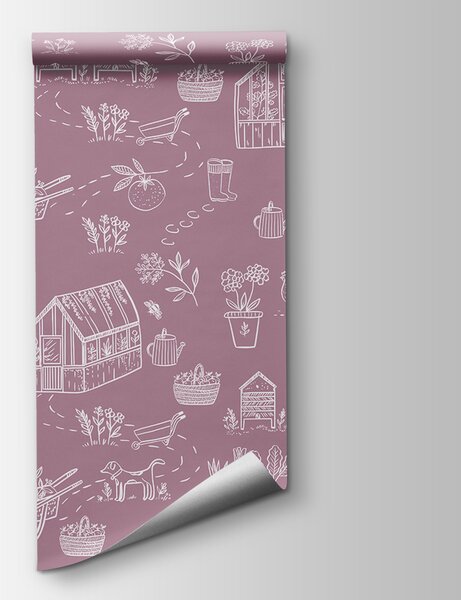 Carta da parati Un modello di articoli agricoli, Carta da parati design, Carta da parati popolare, w00254v3 - Tapeko.it