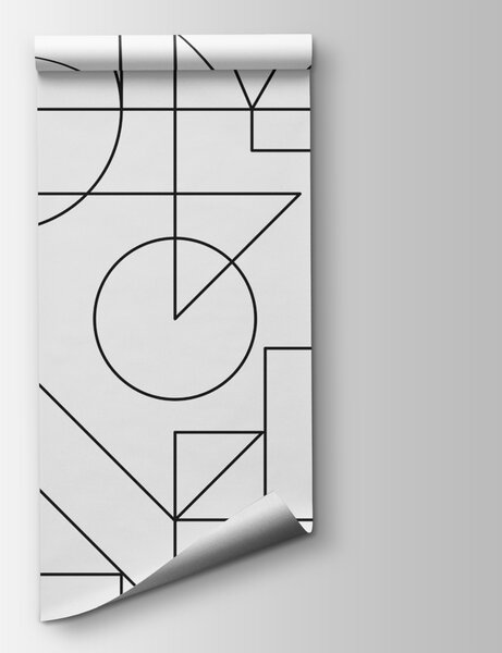 Carta da parati Un disegno di linee nere, Carta da parati lastrazione, Carta da parati popolare, u99725 - Tapeko.it