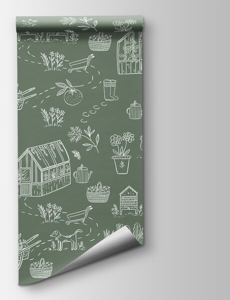 Carta da parati Un modello di articoli agricoli, Carta da parati design, Carta da parati popolare, w00254v2 - Tapeko.it