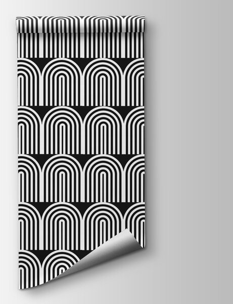Carta da parati Un motivo in bianco e nero, Carta da parati design, Carta da parati popolare, w00484v3 - Tapeko.it
