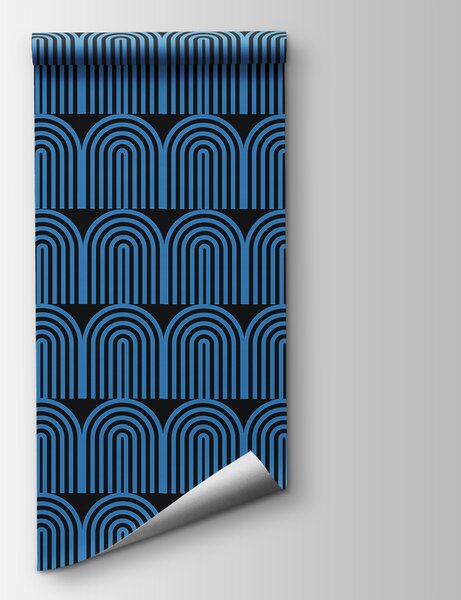 Carta da parati Un disegno di linee blu e nere, Carta da parati lastrazione, Carta da parati popolare, w00484v1 - Tapeko.it