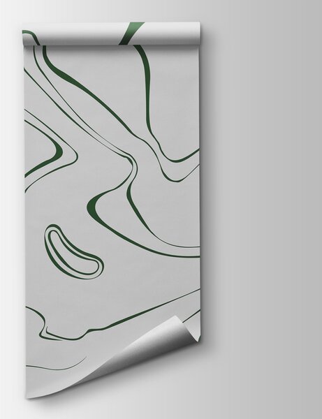 Carta da parati Un vortice verde e bianco, Carta da parati lastrazione, Carta da parati popolare, w00634v3 - Tapeko.it