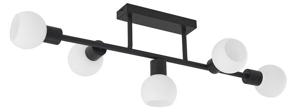 Plafoniera Lindby, Biscala, dimmerabile, Nero, Soggiorno, Metallo, Moderno