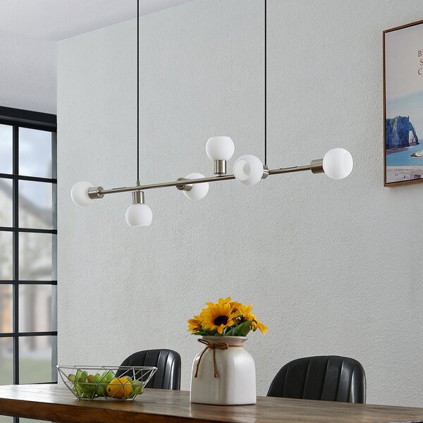Lampada a sospensione Lindby, Biscala, dimmerabile, Metallizzato, Soggiorno, Metallo