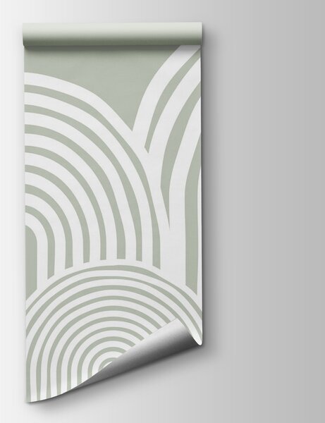 Carta da parati Sfondo bianco e grigio con linee curve, Carta da parati 3d figure, Carta da parati popolare, w08037v2 - Tapeko.it