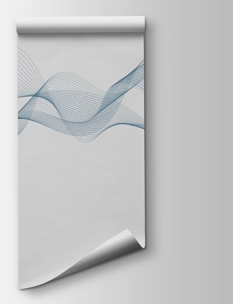 Carta da parati Linee blu su sfondo bianco, Carta da parati design, Carta da parati popolare, w08075 - Tapeko.it
