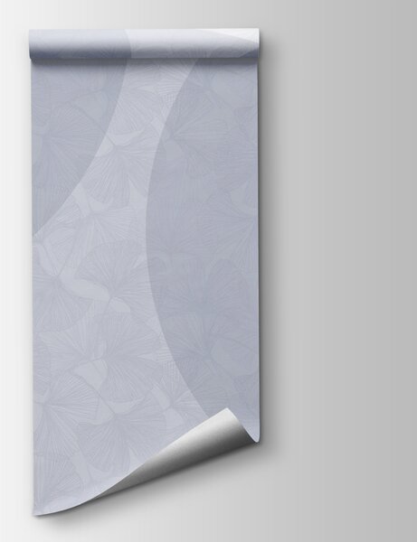 Carta da parati Sfondo bianco e blu con cerchi e linee, Carta da parati Foglie 3D, Carta da parati popolare, w01465v1 - Tapeko.it