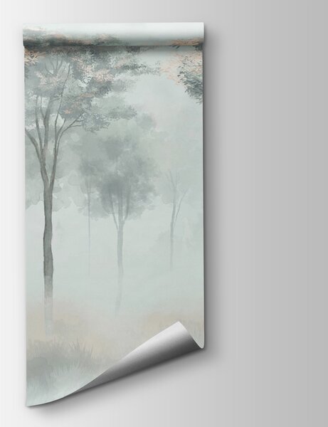 Carta da parati Gruppo di alberi nella nebbia, Carta da parati Natura, Carta da parati popolare, w01599 - Tapeko.it