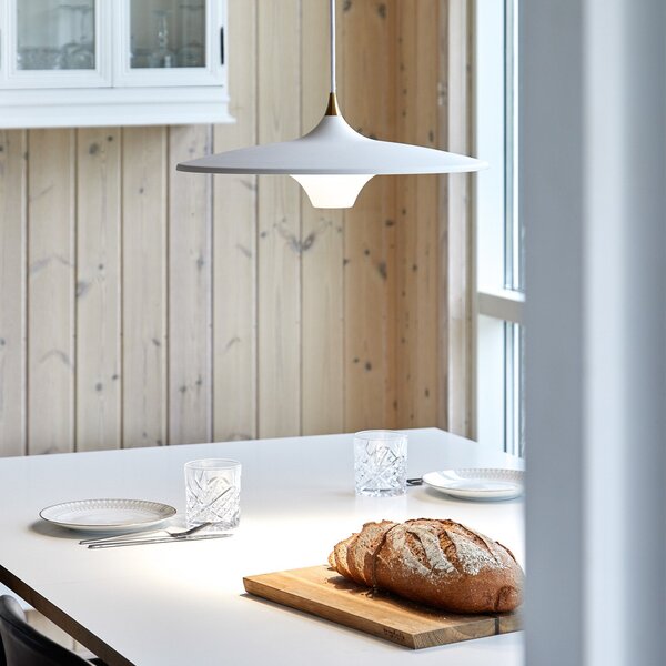 Lampada a sospensione LOOM DESIGN, Moja, dimmerabile, Bianco, Soggiorno, Alluminio, Moderno