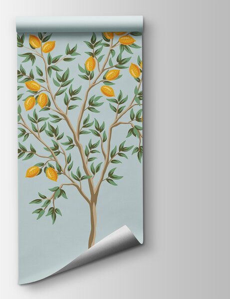 Carta da parati Gruppo di alberi di limone con frutti, Carta da parati Natura, Carta da parati popolare, w01661 - Tapeko.it