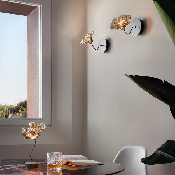 Applique da parete Slamp, LaFleur, dimmerabile, Dorato / Ottone, Soggiorno, Plastica, Design