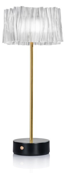 Lampade da tavolo Slamp, Accordéon Battery, dimmerabile, Trasparente, Soggiorno, Metallo, Design
