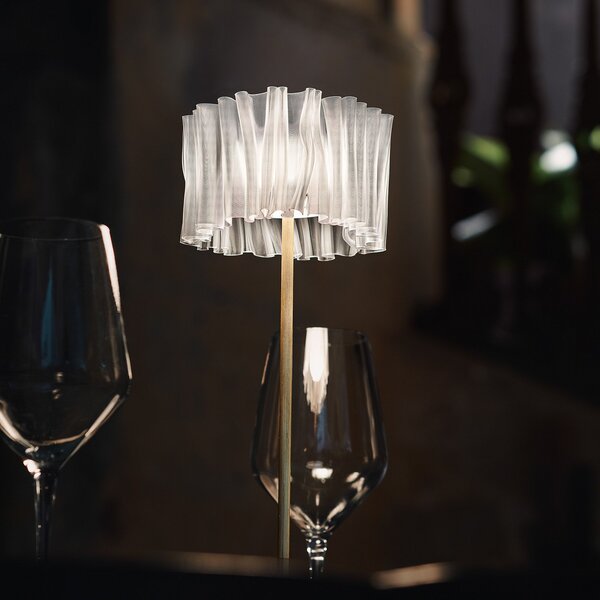 Lampade da tavolo Slamp, Accordéon Battery, dimmerabile, Trasparente, Soggiorno, Metallo, Design