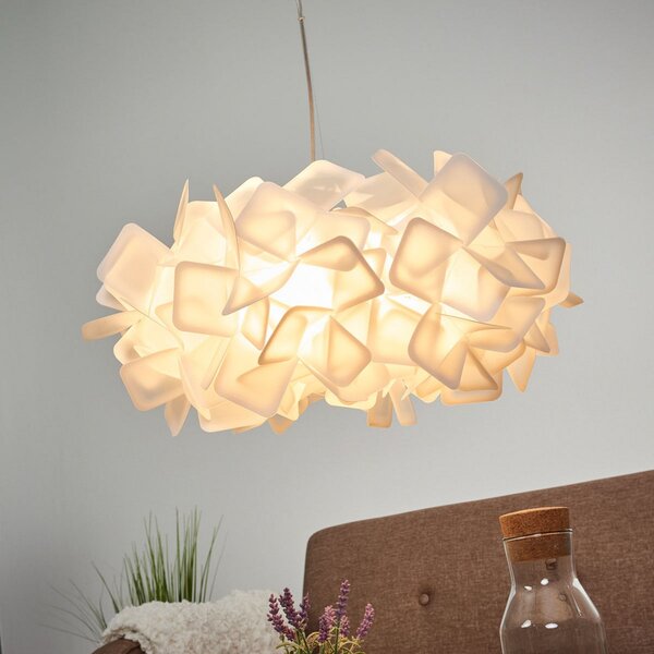Lampada a sospensione Slamp, CLIZIA, dimmerabile, Bianco, Soggiorno, Plastica, Design