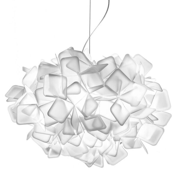 Lampada a sospensione Slamp, CLIZIA, dimmerabile, Bianco, Soggiorno, Plastica, Design