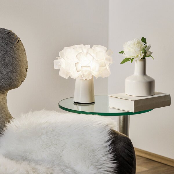 Lampade da tavolo Slamp, CLIZIA, Bianco, Soggiorno, Plastica, Design