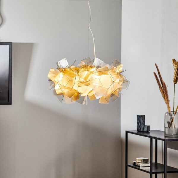 Lampada a sospensione Slamp, CLIZIA, dimmerabile, Grigio, Soggiorno, Plastica, Design