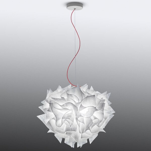 Lampada a sospensione Slamp, Veli Couture, dimmerabile, Bianco, Soggiorno, Plastica, Design