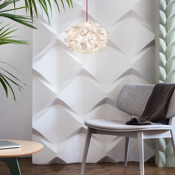 Lampada a sospensione Slamp, Veli Mini Single Couture, dimmerabile, Bianco, Soggiorno, Plastica, Design