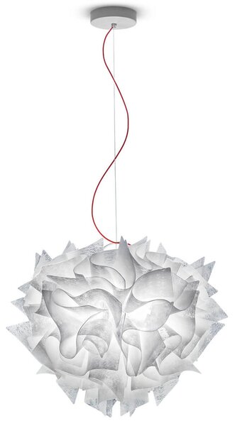 Lampada a sospensione Slamp, Veli Couture, dimmerabile, Bianco, Soggiorno, Plastica, Design