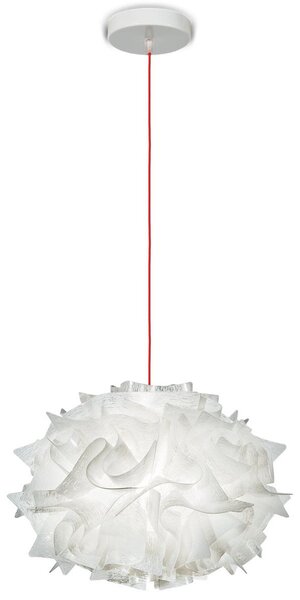 Lampada a sospensione Slamp, Veli Mini Single Couture, dimmerabile, Bianco, Soggiorno, Plastica, Design