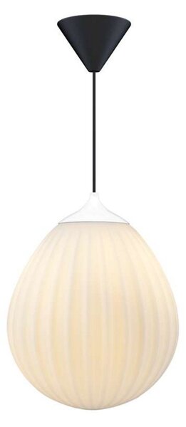 Lampada a sospensione Around the World, bianco/nero, vetro