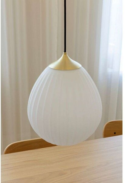 Lampada a sospensione Around the World Medium, bianca/nera