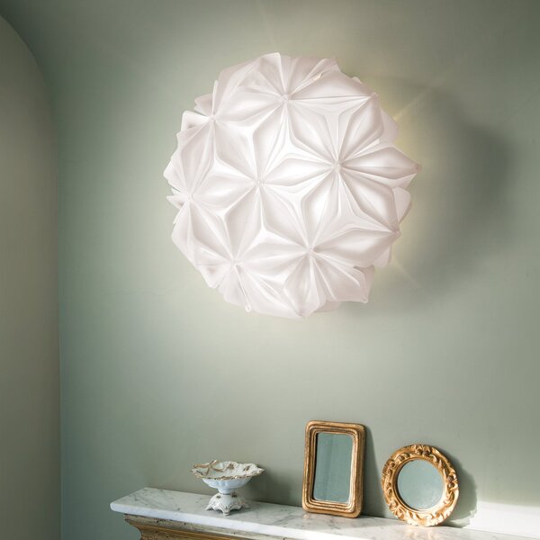 Plafoniera Slamp, La Vie M, dimmerabile, Bianco, Soggiorno, Plastica, Design