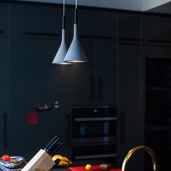 Lampada a sospensione Foscarini, Aplomb Mini, dimmerabile, Bianco, Cucina, Cemento, Design