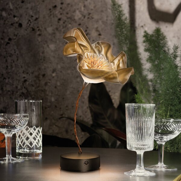 Lampade da tavolo Slamp, LaFleur, dimmerabile, Dorato / Ottone, Soggiorno, Plastica, Design