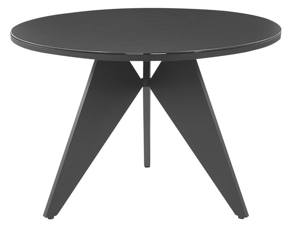 Tavolo da giardino metallo nero 110 cm tavolo da pranzo moderno per esterni  Beliani