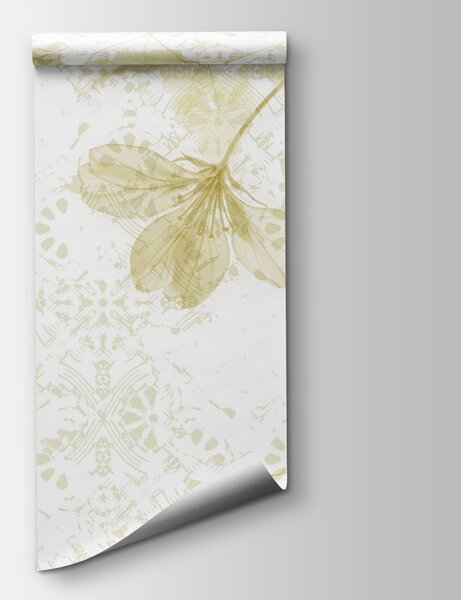 Carta da parati Delicate fioriture in tenui colori pastello, Carta da parati Natura, Carta da parati popolare, w08588v2 - Tapeko.it