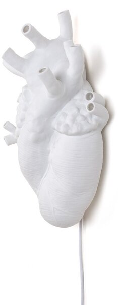 Applique da parete SELETTI, Heart Lamp, Bianco, Soggiorno, Ceramica, Design