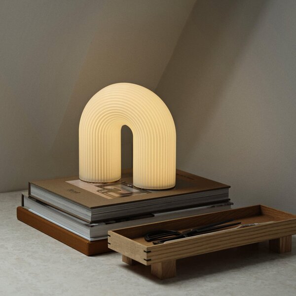 Lampade da tavolo ferm LIVING, Vuelta, dimmerabile, Bianco, Soggiorno, Vetro, Design