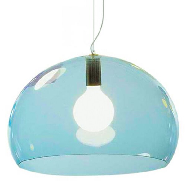 Lampada a sospensione Kartell, FL/Y, dimmerabile, Blu, Soggiorno, Plastica, Design