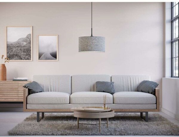 Lampada a sospensione Belid, Grigio, Sala da pranzo, Tessuto / Tessile