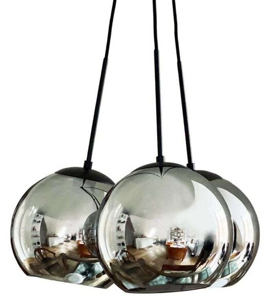 Lampada a sospensione Dyberg Larsen, Harry 3, dimmerabile, Grigio, Soggiorno, Vetro, Scandinavo
