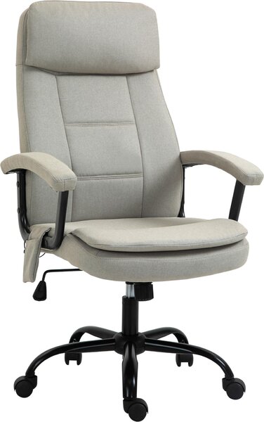 Sedia da ufficio massaggiante Vinsetto, con massaggio lombare, regolabile in altezza, color beige
