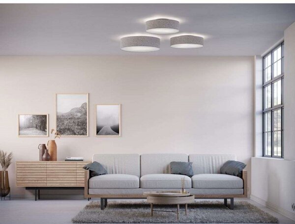 Plafoniera Belid, dimmerabile, Grigio, Soggiorno, Tessuto / Tessile