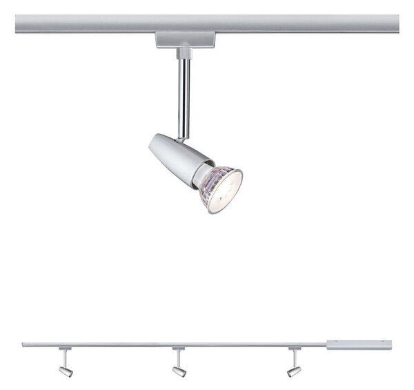 Plafoniera Paulmann, URail Barelli, dimmerabile, Grigio, Soggiorno, Metallo, Moderno