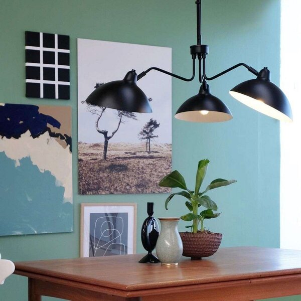 Lampada a sospensione Dyberg Larsen, Futura 3, dimmerabile, Nero, Soggiorno, Metallo, Scandinavo