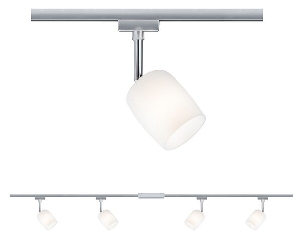 Plafoniera Paulmann, URail Blossom, dimmerabile, Metallizzato, Soggiorno, Vetro, Moderno