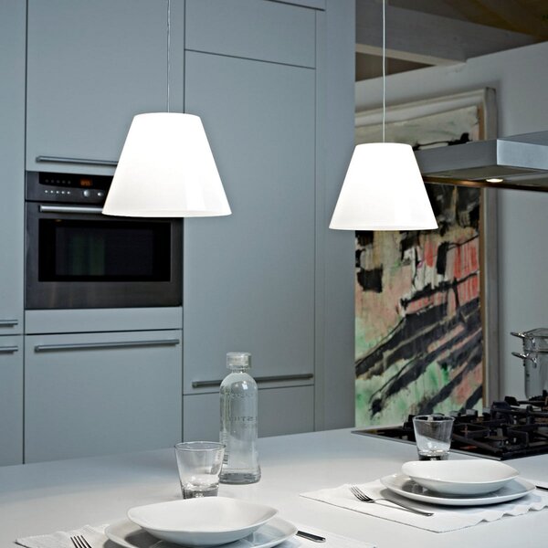 Lampada a sospensione Rotaliana, Dina, Bianco, Soggiorno, Plastica, Design