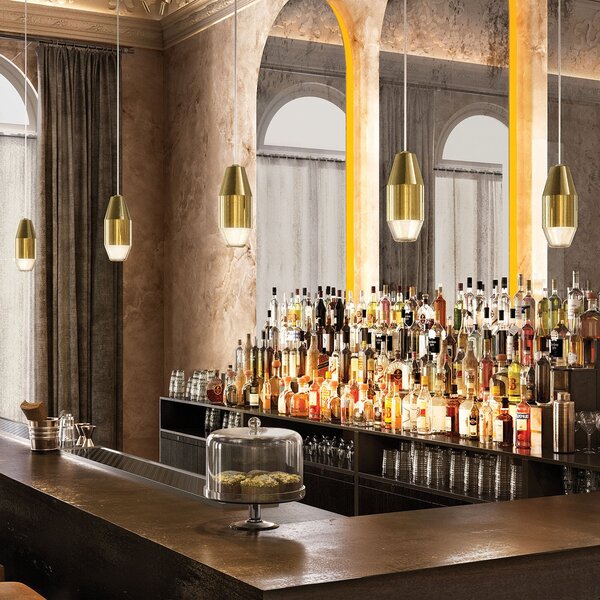 Lampada a sospensione kdln, Yuma, dimmerabile, Dorato / Ottone, Soggiorno, Metallo, Design