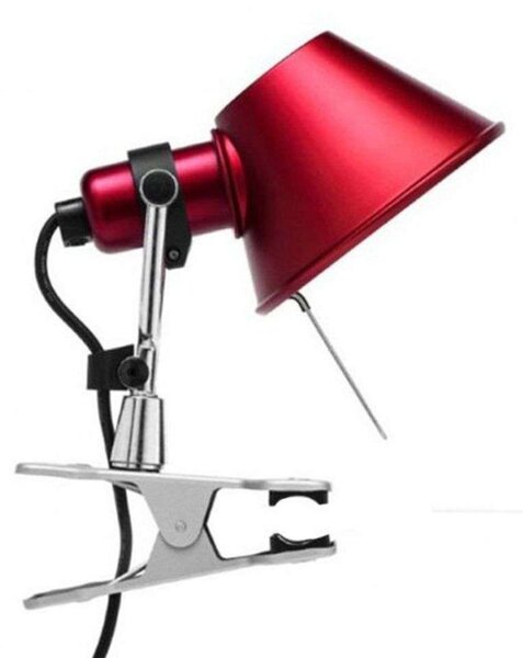 Tolomeo Micro Pinza Applique da Parete Rosso - Artemide