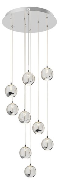 Lampada a sospensione Lucande, Hayley, Metallizzato, Soggiorno, Vetro, Design