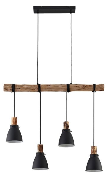 Lampada a sospensione Lindby, Trebale, dimmerabile, Nero, Soggiorno, Metallo, Scandinavo
