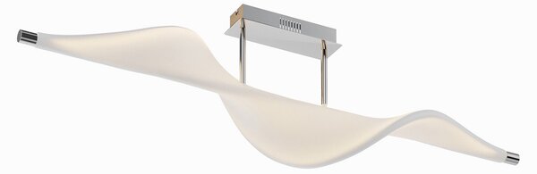 Plafoniera Lucande, Edano, dimmerabile, Bianco, Soggiorno, Tessuto / Tessile, Moderno
