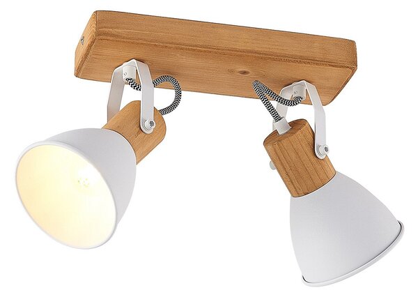 Plafoniera Lindby, Merela, dimmerabile, Legno, Soggiorno, Legno, Scandinavo
