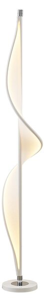 Lampada da terra Lucande, Edano, dimmerabile, Bianco, Soggiorno, Tessuto / Tessile, Moderno